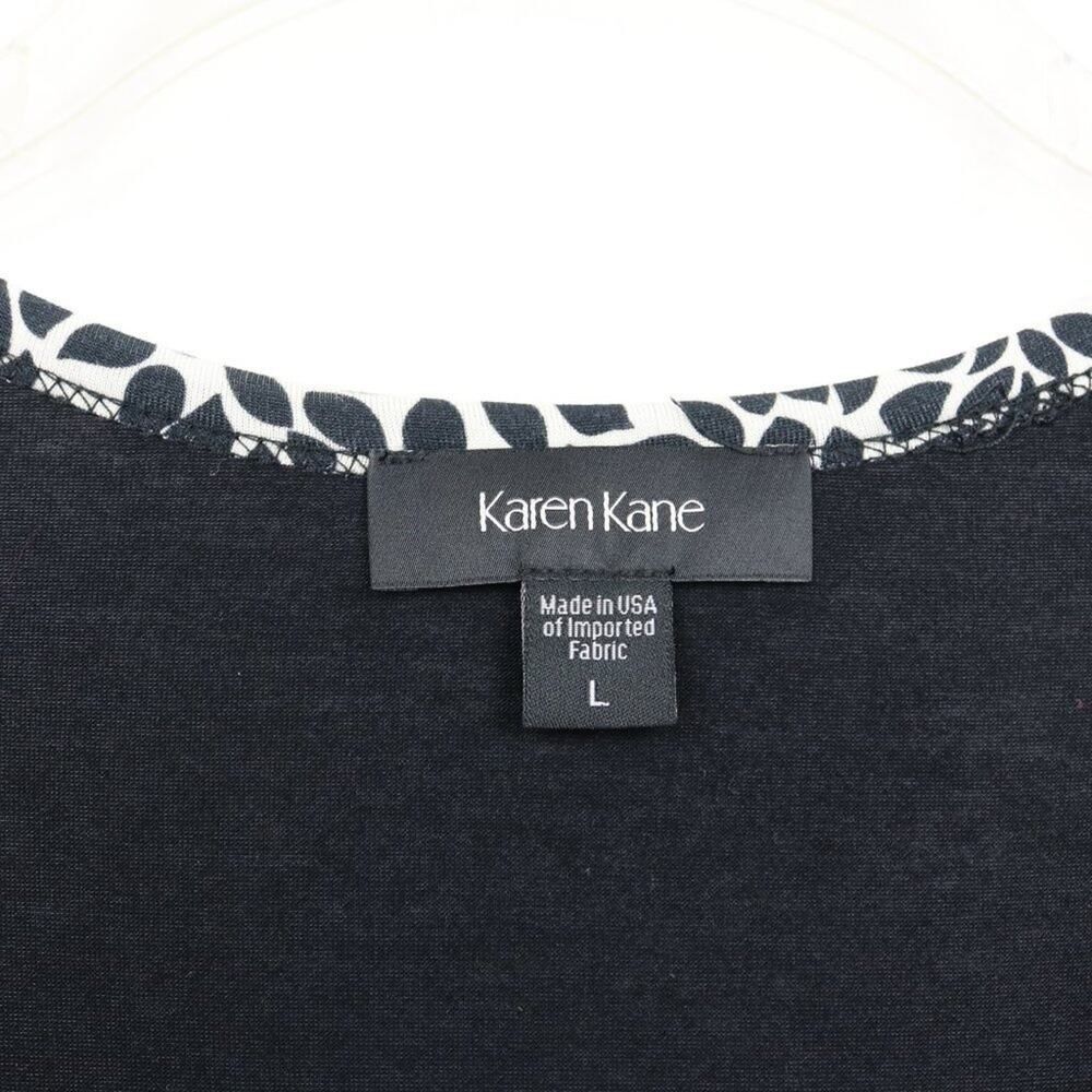 KAREN KANE Leaf Print Mixed Media Tunic Large - Picture 6 of 10